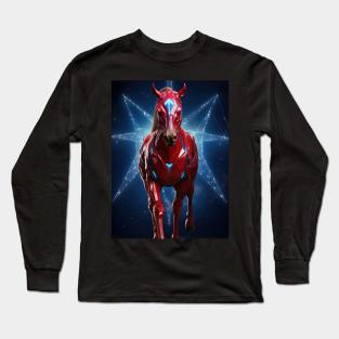 horse in iroman suit Long Sleeve T-Shirt